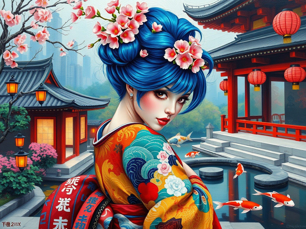 Jinx in Traditional Japanese Splendor