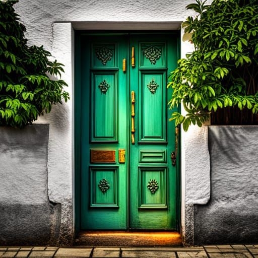 Hyperrealistic Door Painted by a Toddler