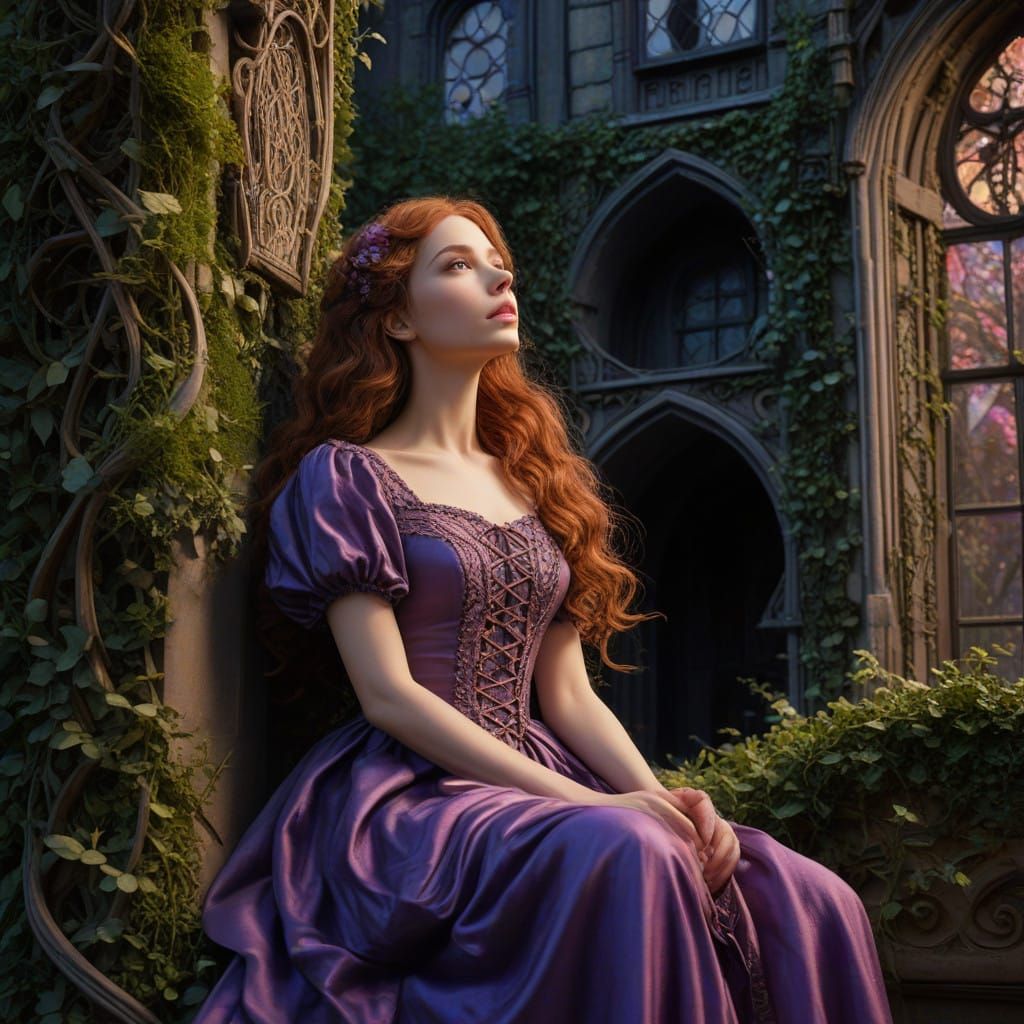 Gothic Maiden in Whimsical Wonderland