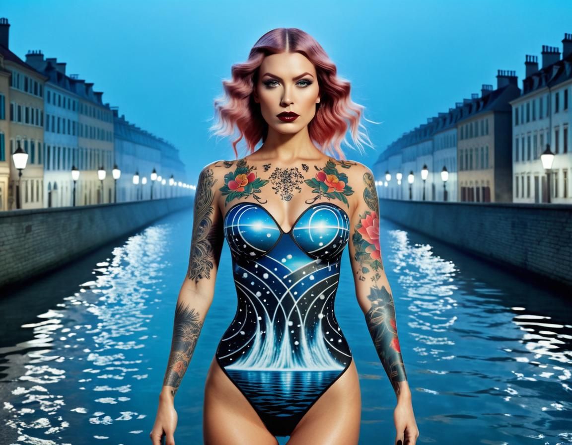 Woman with Superpowers in Surrealist Style