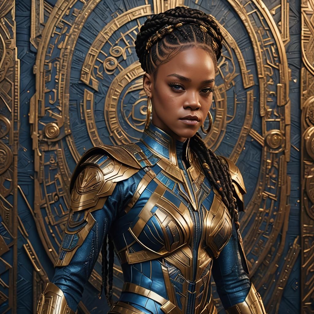 Rihanna as Shuri in Wakandan Lab: Photorealistic Portrait