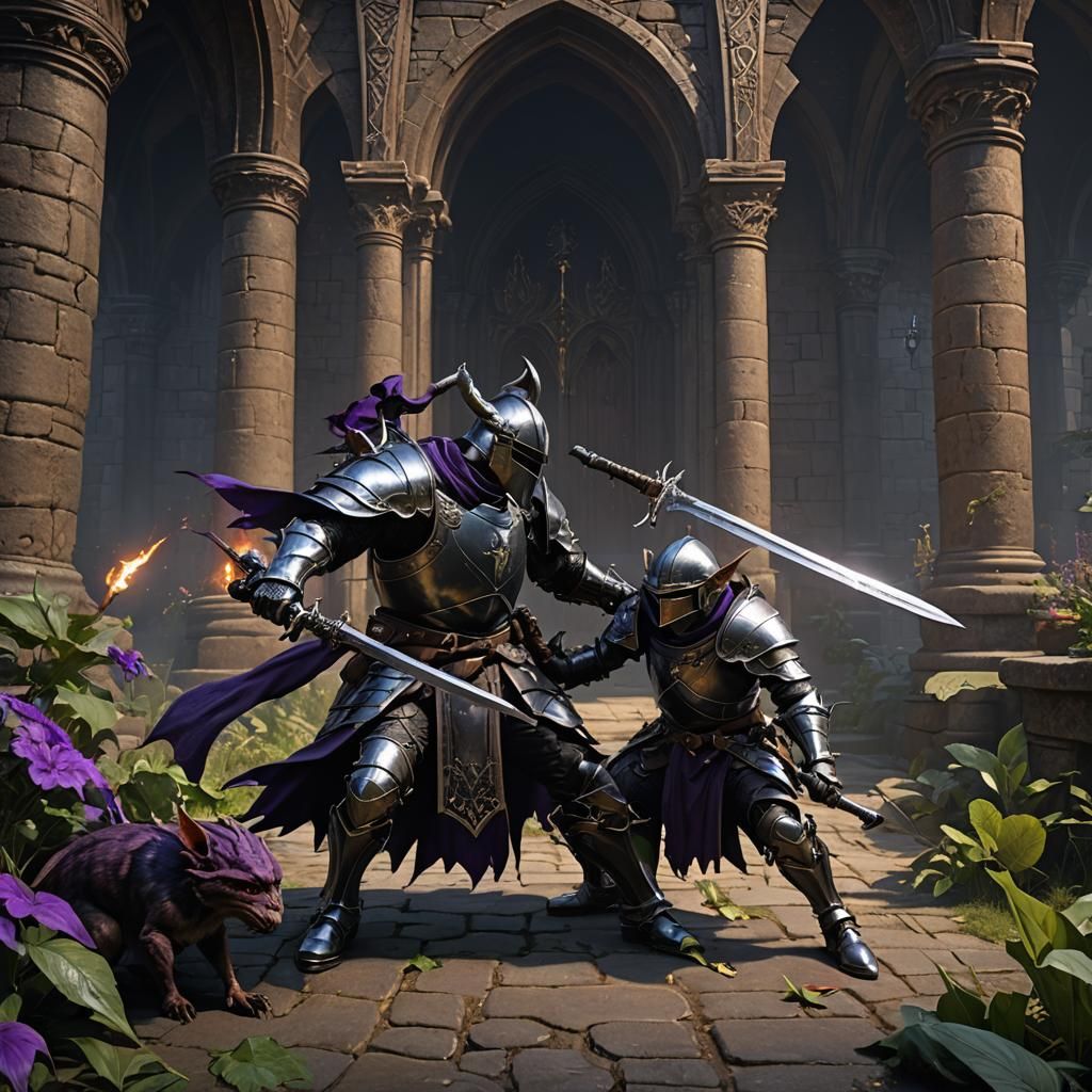 Knight Slaying Goblin: Dark Fantasy Concept Art