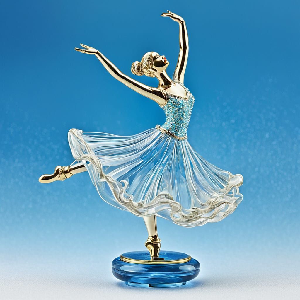 Elegant Glass Music Box Dancer Figurine