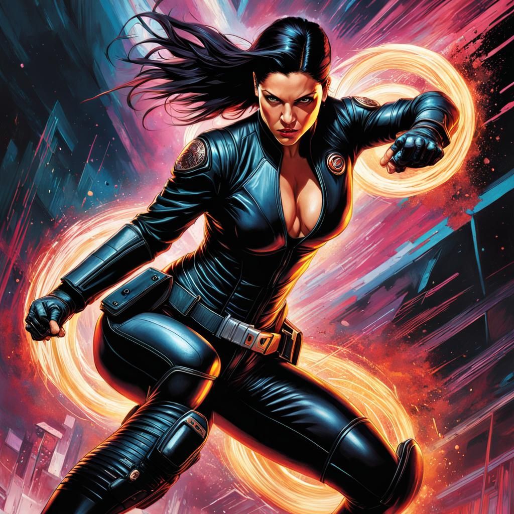 Gina Carano as Futuristic Brawler in Sci-Fi Suit