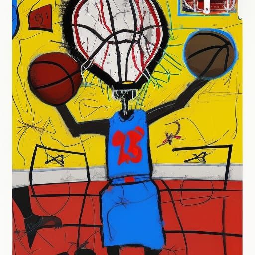 Basketball Player in Post-Expressionist Style