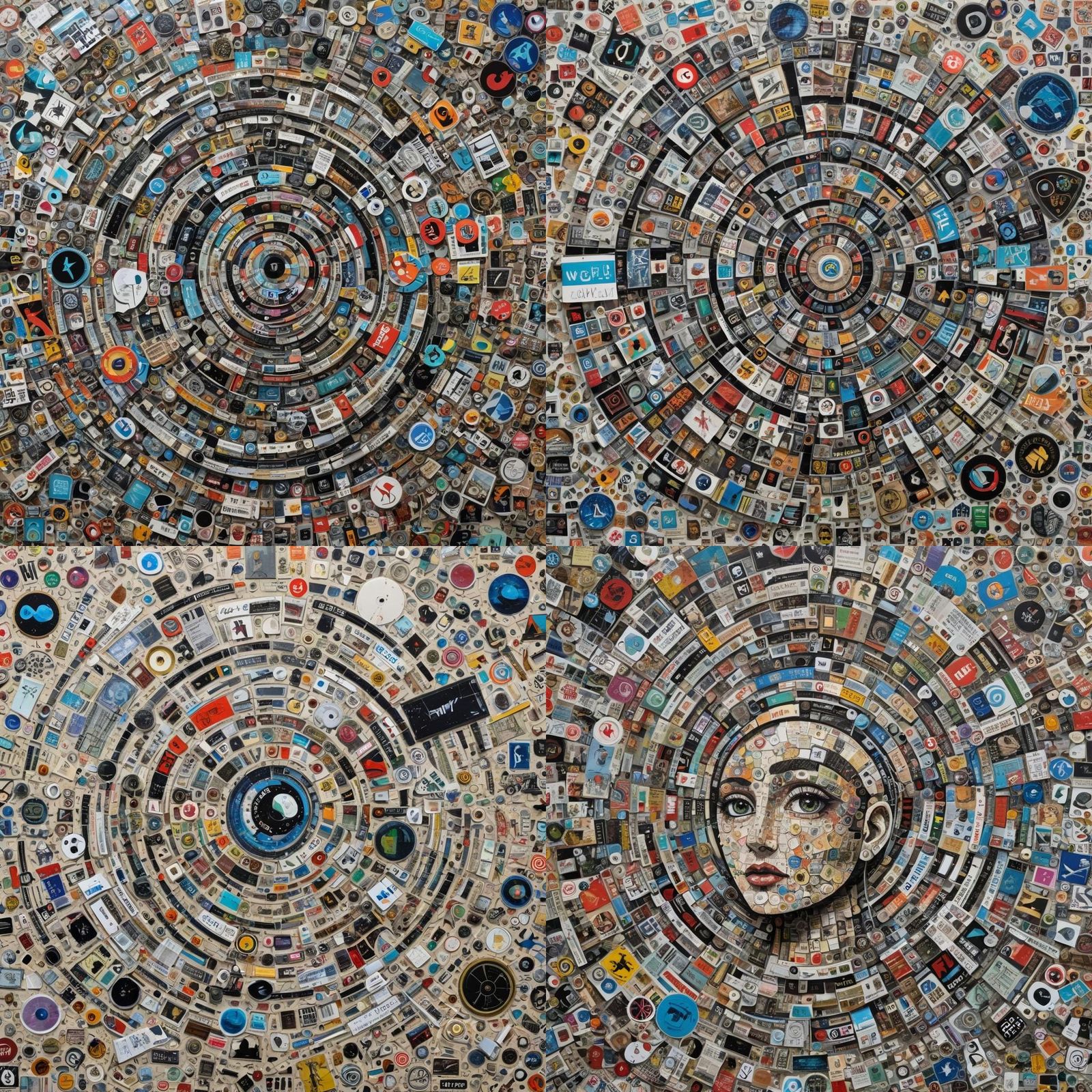 Futuristic Hacking Gadget in Sci-Fi Collage Style