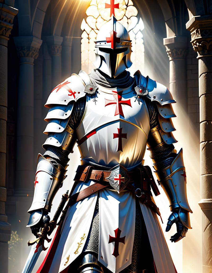 Crusader Knight in Intricate Armor, Epic Realism