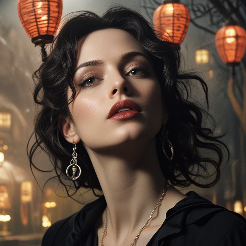 Gothic Whimsy: Young Detective Solves Mystery in Dark, Dream...