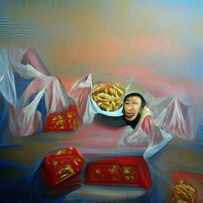 Cyberpunk Cityscape in Oil on Canvas