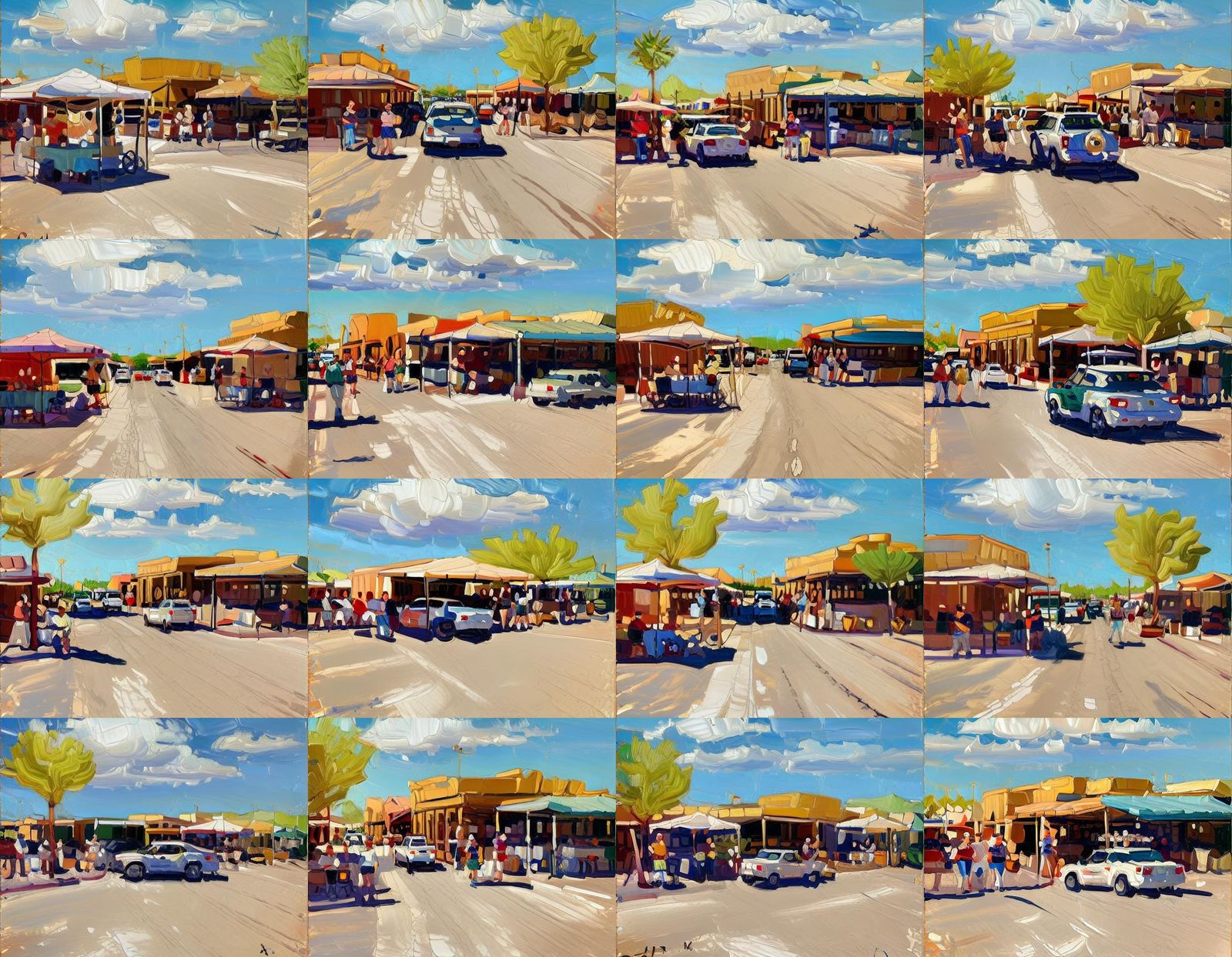 Sunny Day in Yuma Arizona as Impasto Painting