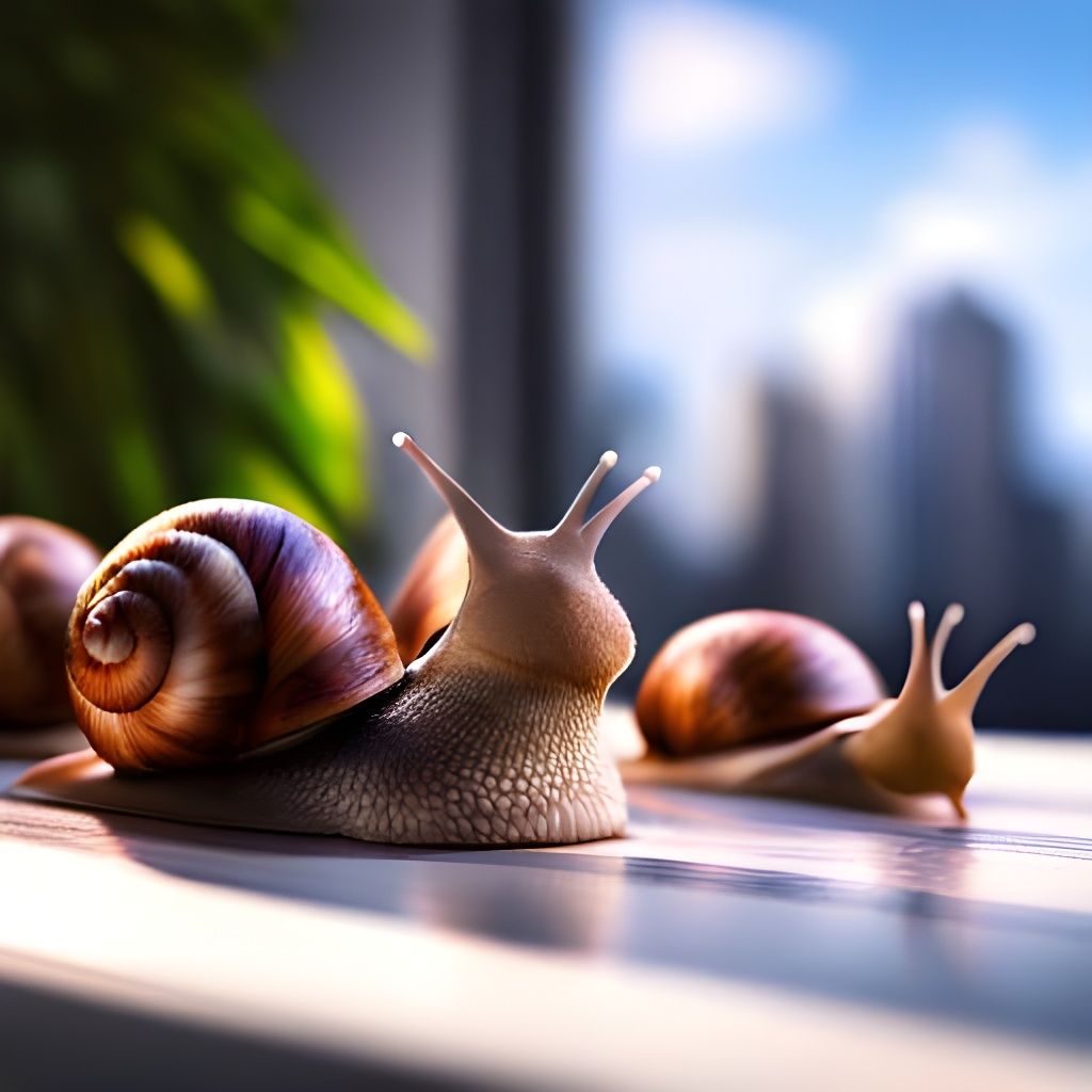 Hyperrealistic Snails on Window in Unreal Engine