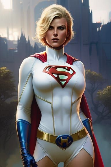 Heroic Powergirl Digital Painting, Sharp Focus