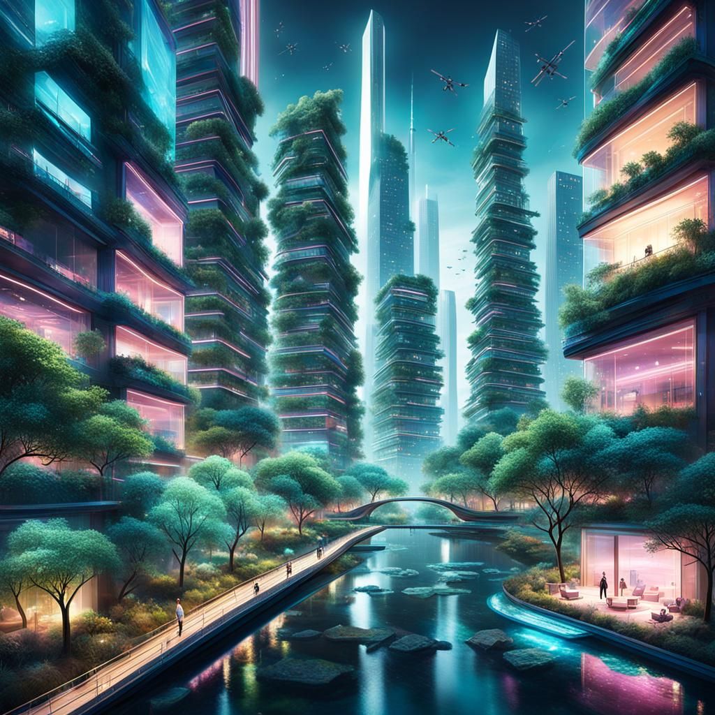 Nature Meets Future: Harmonious Tech Landscape