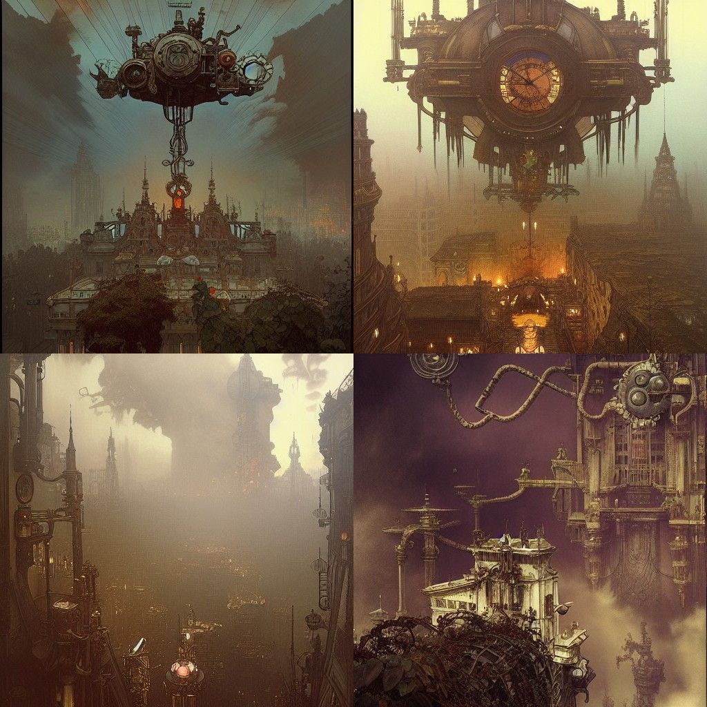 Brutal Steampunk City in Hell: Clockpunk Vaporwave