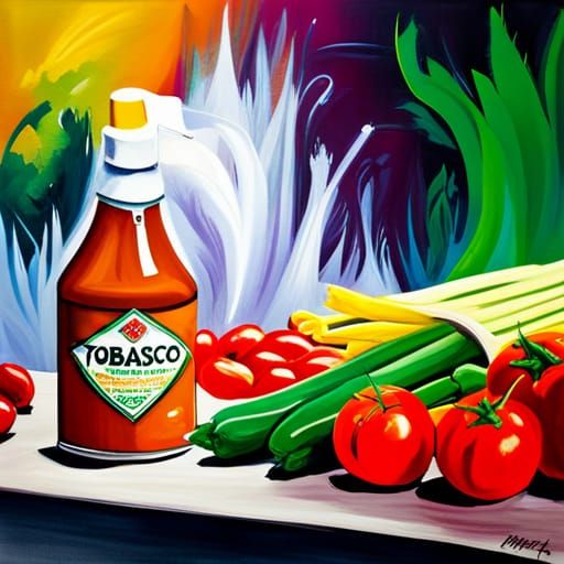 Chef Prepping Food with Graffiti Art Style