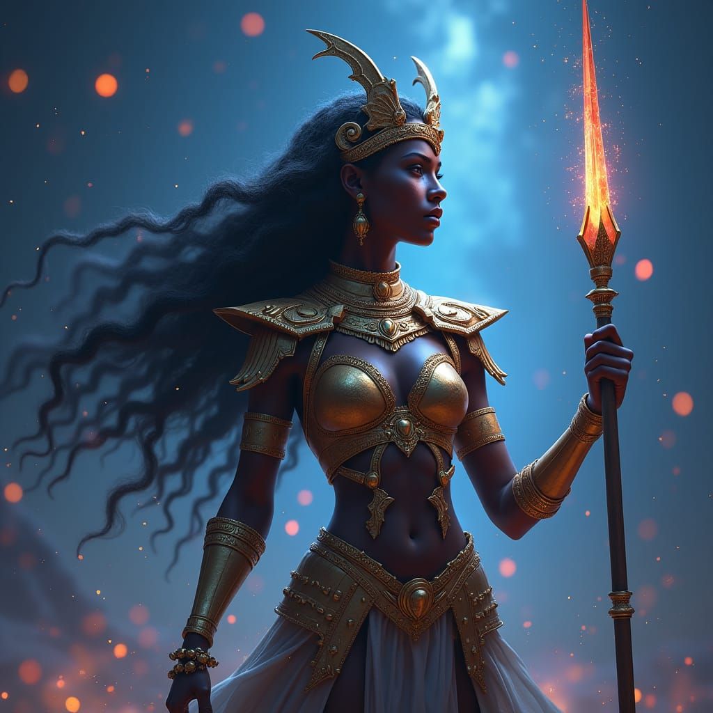 African Goddess Ishtar in Celestial Battlefield
