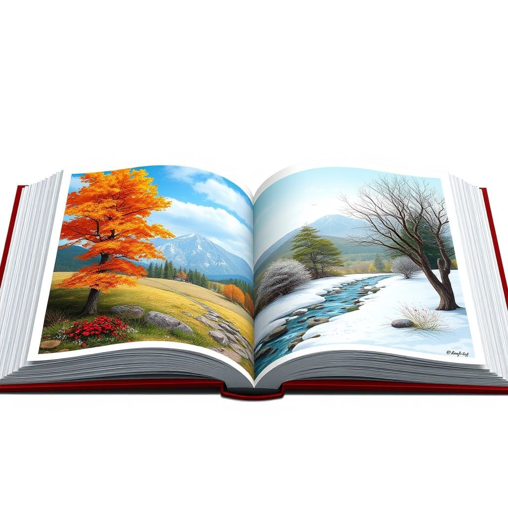 Changing Seasons: Autumn and Winter Book Illustration