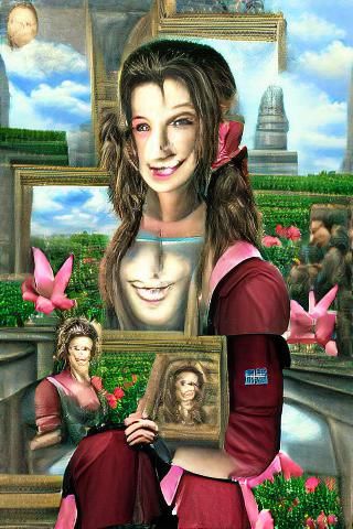 Aerith Gainsborough as Mona Lisa in Renaissance Style