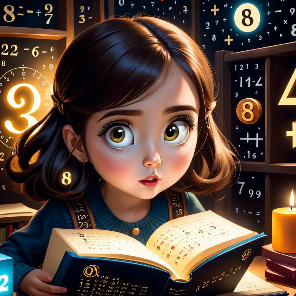 Girl's First Math Book: A Heartwarming AI Portrait