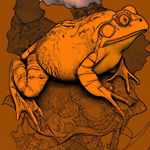 Mountain-Sized Flying Toad: Dark Fantasy Illustration