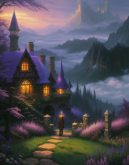 Ethereal Fantasy Healer with Potion, Kinkade Style