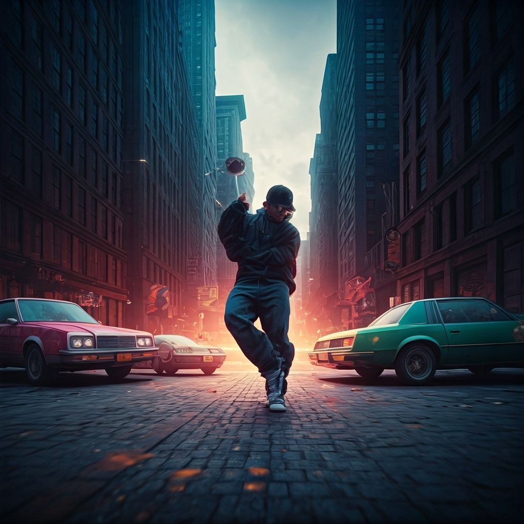 Cars as Rappers Dancing in New York: Fantasy Concept Art