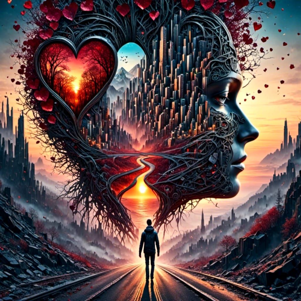 Surreal Sunset Road: A Love Journey