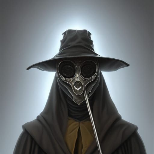 Renaissance Plague Doctor Portrait in Volumetric Lighting