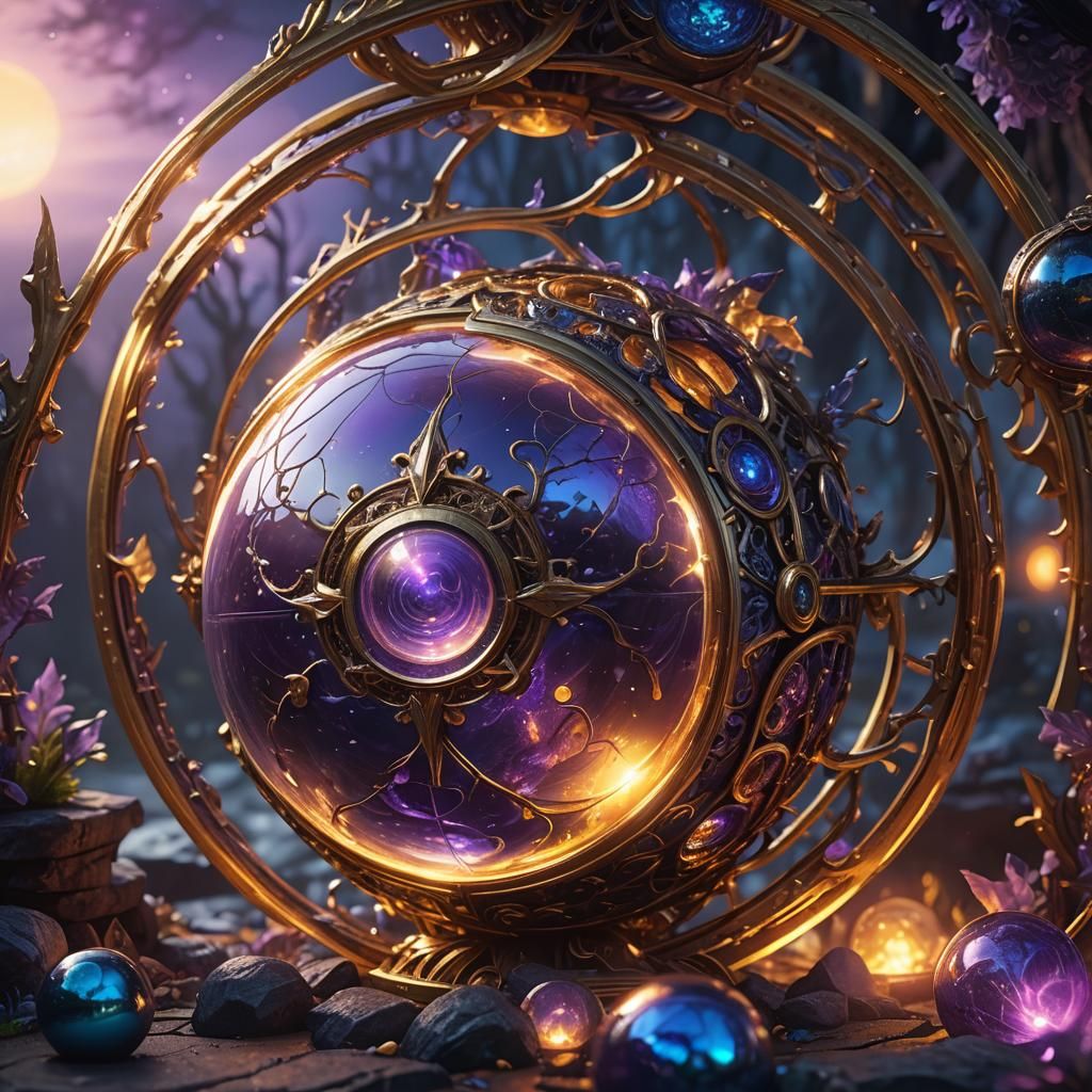 Mystical Sphere Reflects a Fantastical Realm in 3D