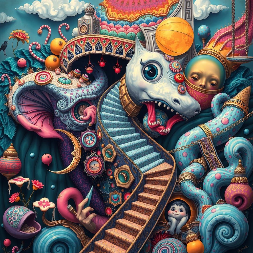 Surreal Dreamscape in Avant-Garde Style