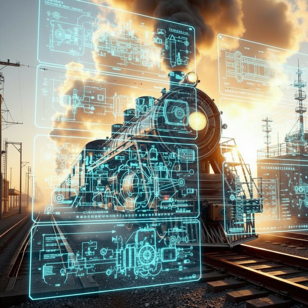 Massive Yellowstone Steam Locomotive in Golden Hour Light