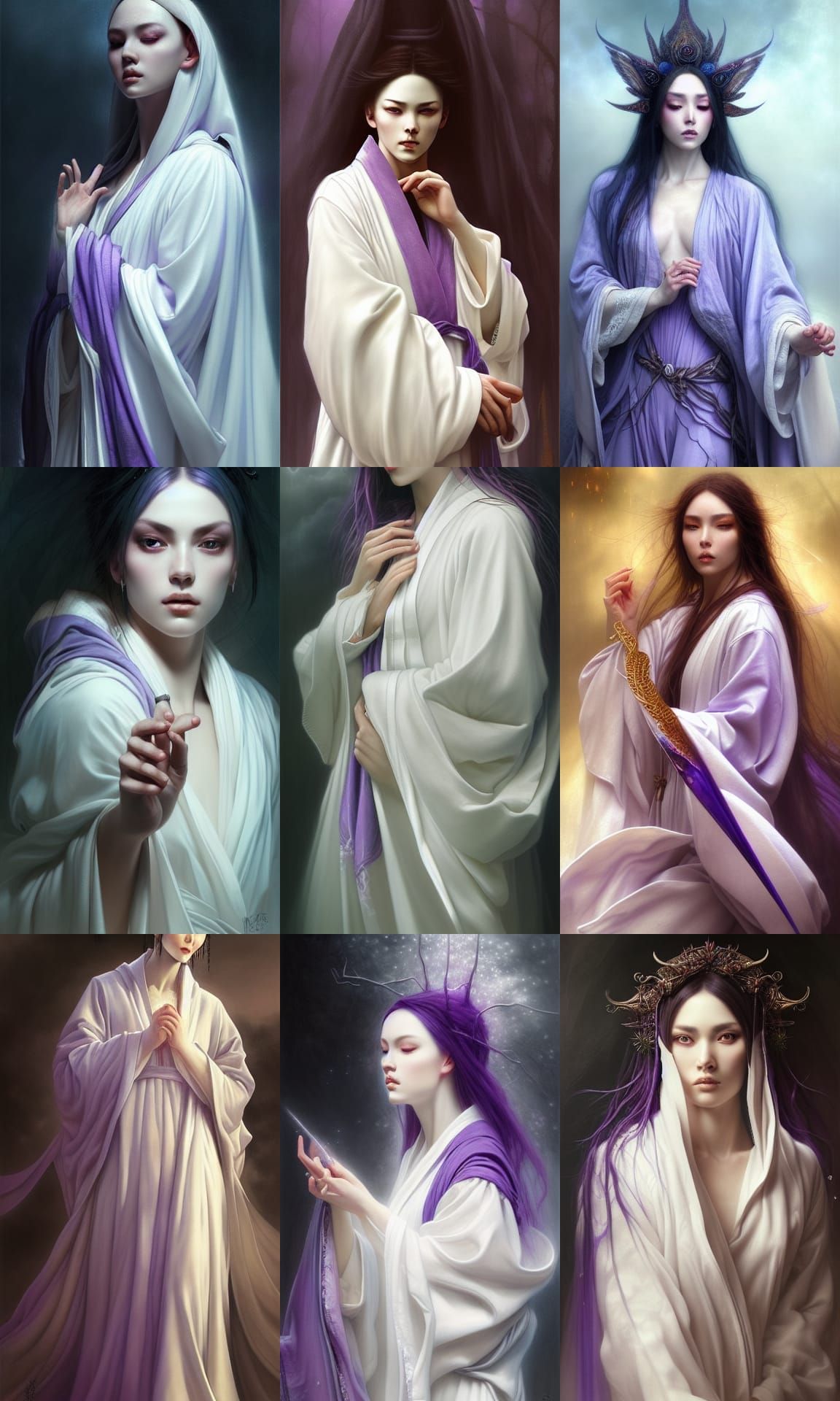 Misty Mage Portrait in Hyperrealistic Style