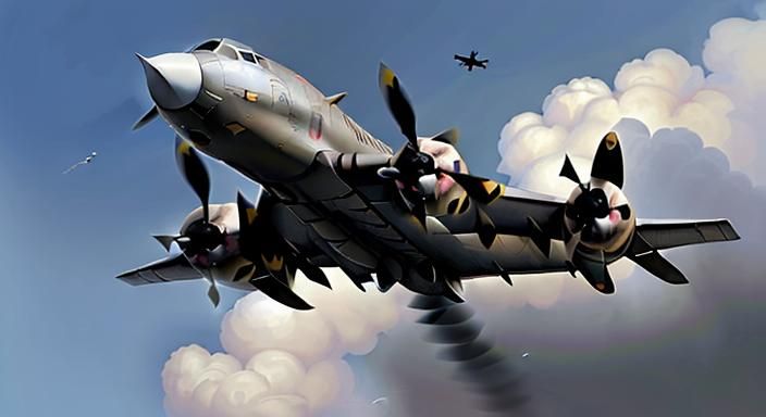 WWII German Plane in a Dark Surrealist Style