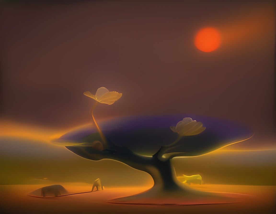 Whimsical Shadow Flower Creature in HDR