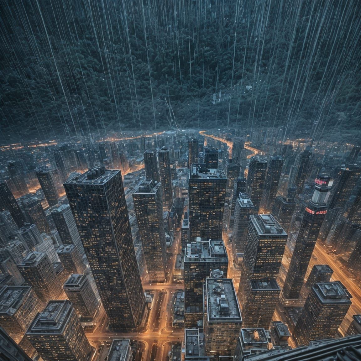 Epic Rainstorm: A Dramatic Digital Painting