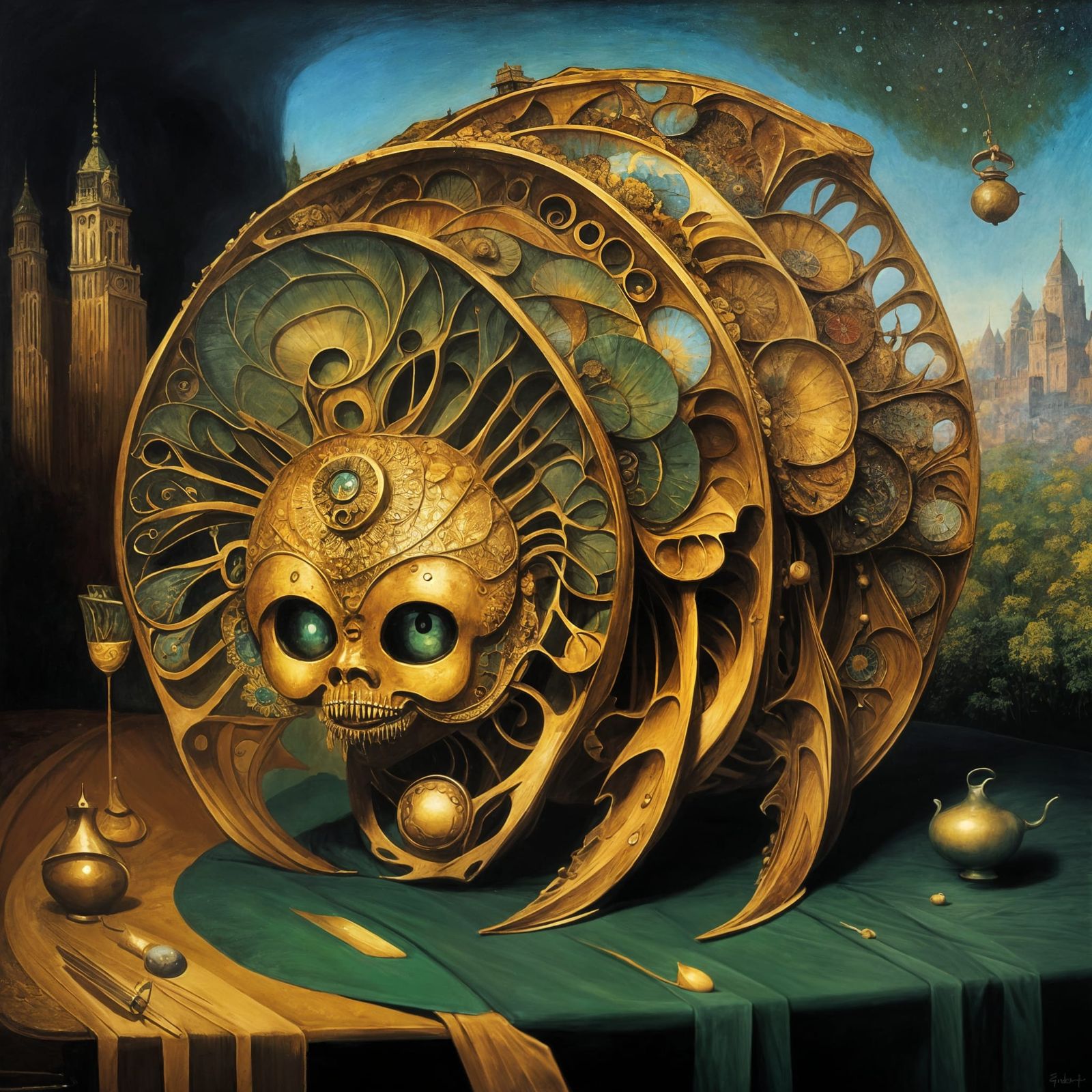 Rack of Ribs Still Life in Surrealist Style