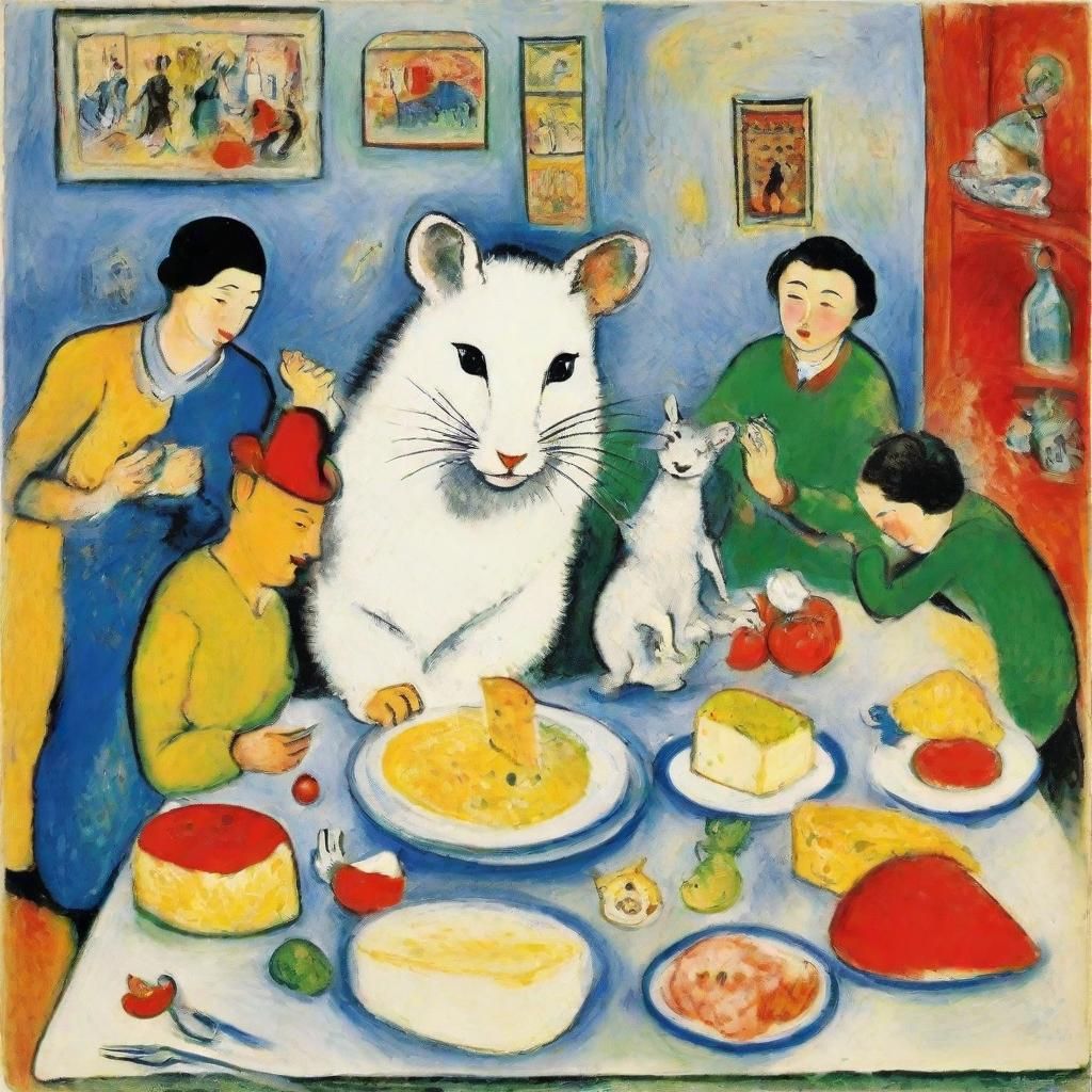 Mouse as Cheese Taster: Surrealist Style