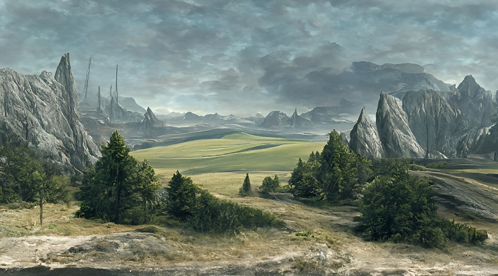 Photorealistic Landscape Vista in Romantic Style