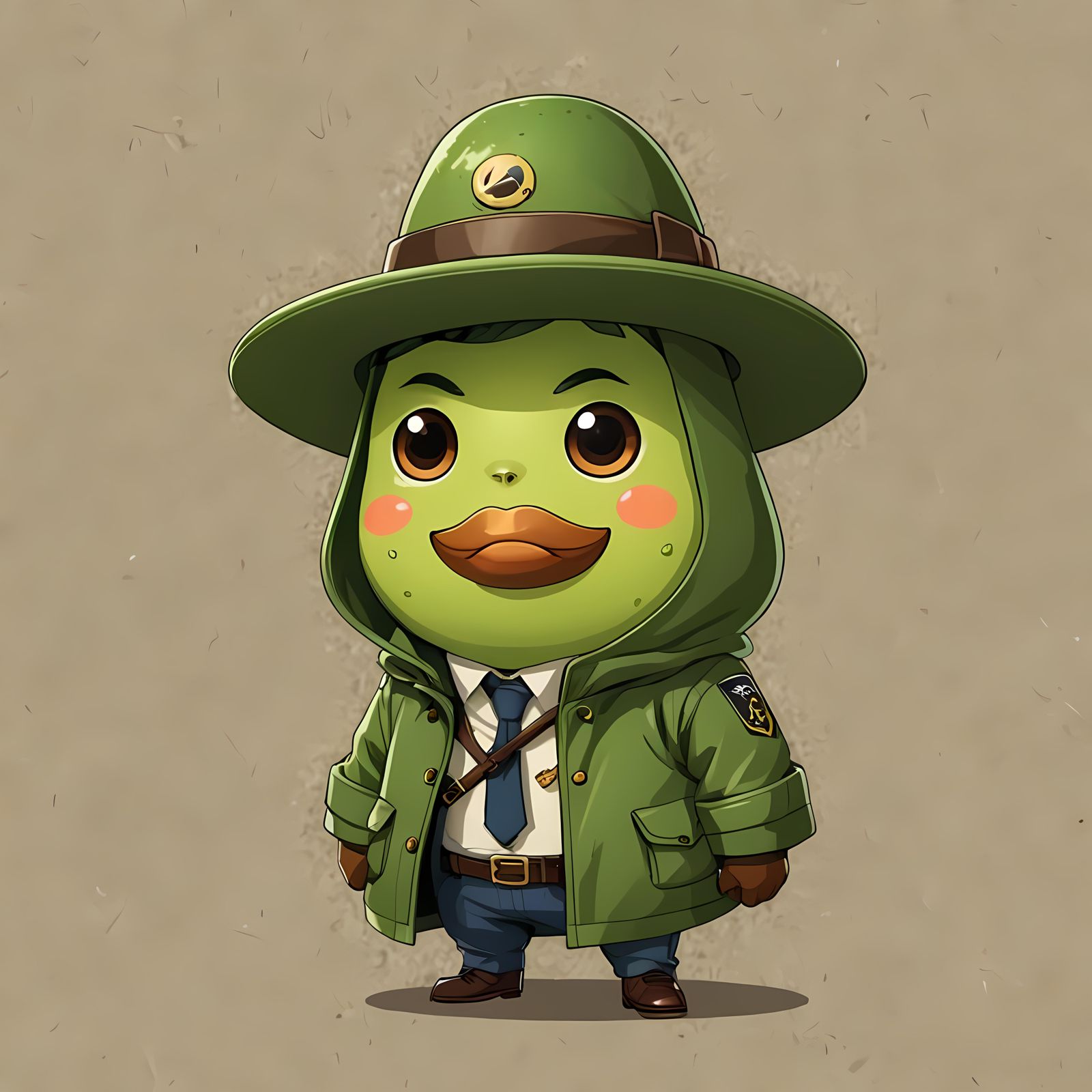 Avocado Detective in Chibi Manga Style