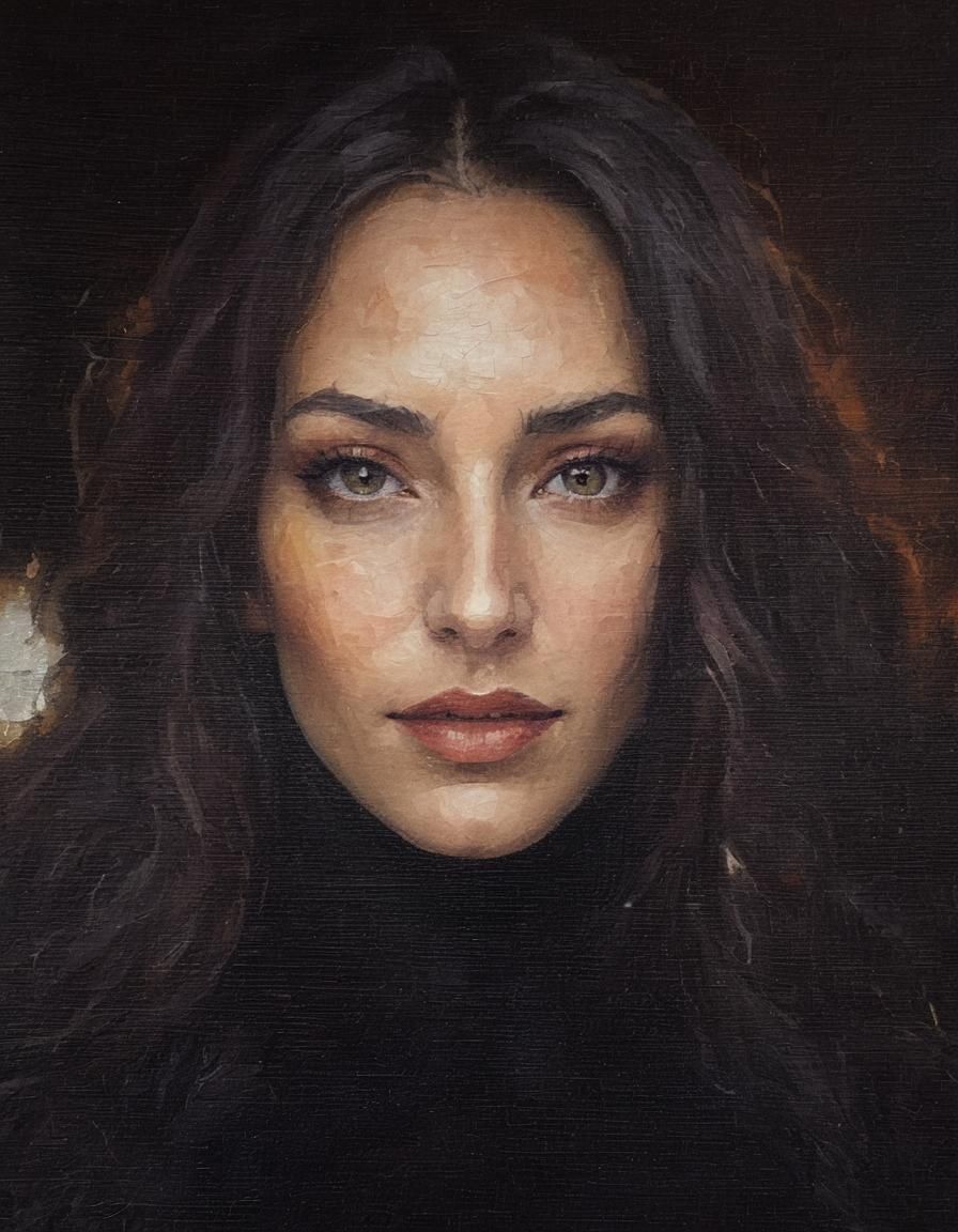 Passionate Woman in Fauvist Style Impasto Painting