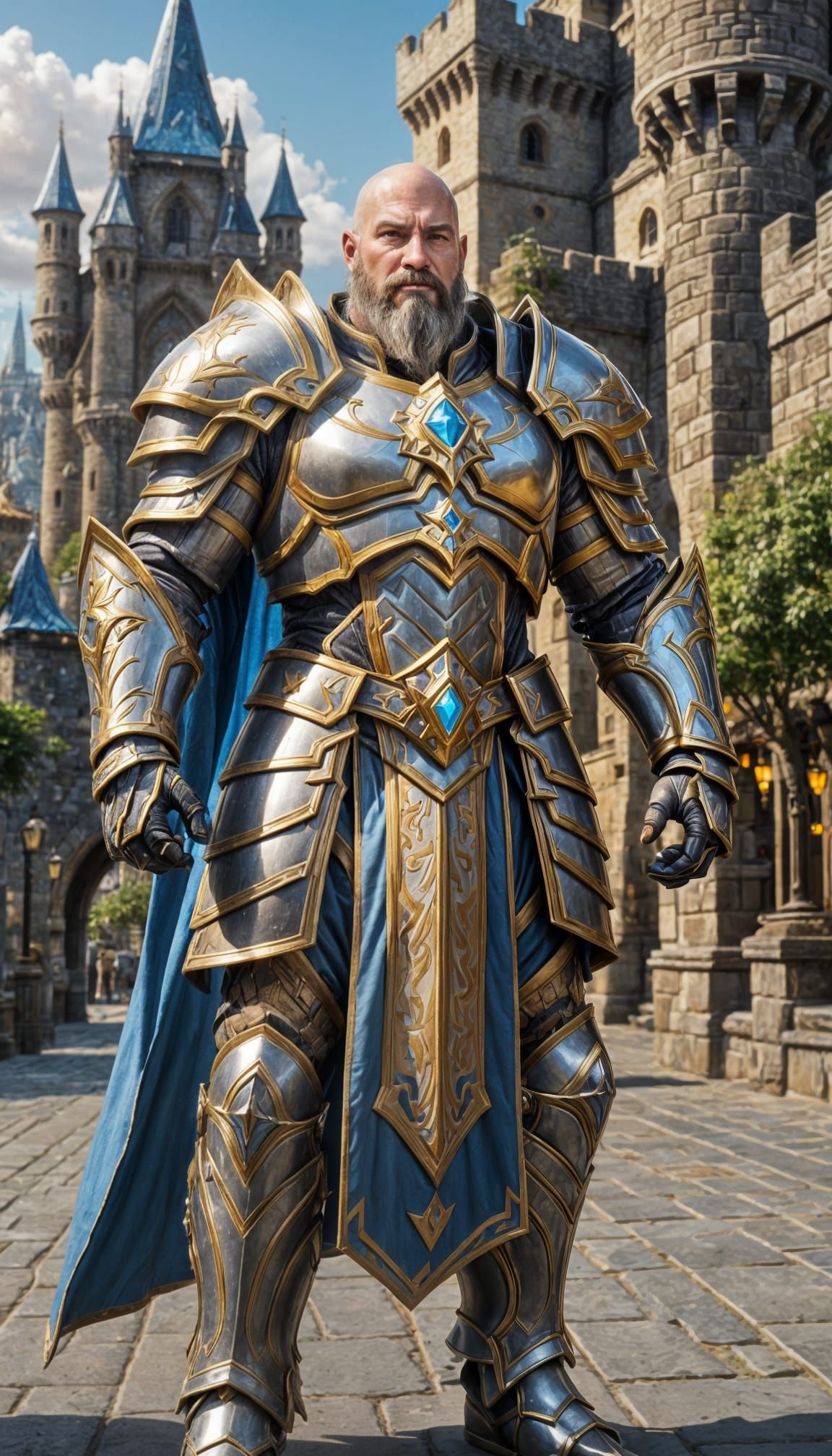 Paladin with Divine Aura in Warcraft Style