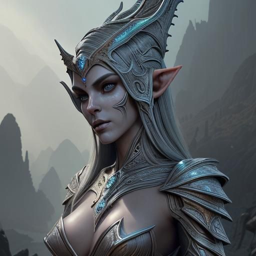 Arcane Altmer High Elf with Coral Armor