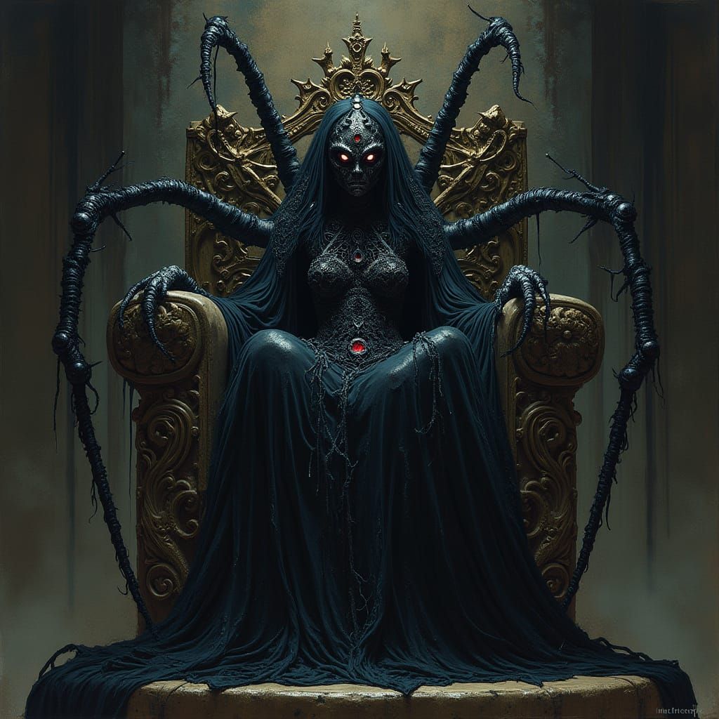 Lolth Spider Goddess in Dark Fantasy Style