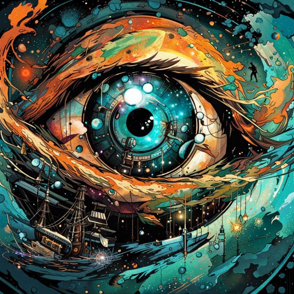 Pirate Eye Nebula Reflection as Digital Art