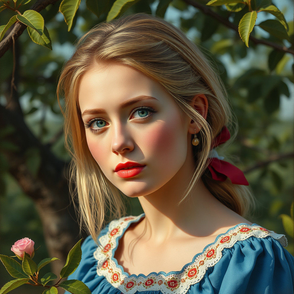 Mystical Russian Beauty Sits in the Altai Wilderness