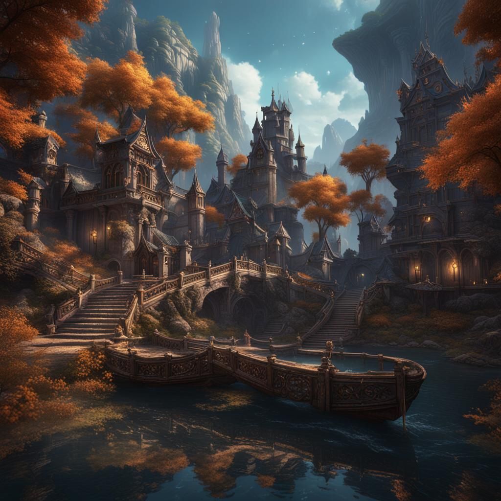 Fantastical Matte Painting with Intricate Details
