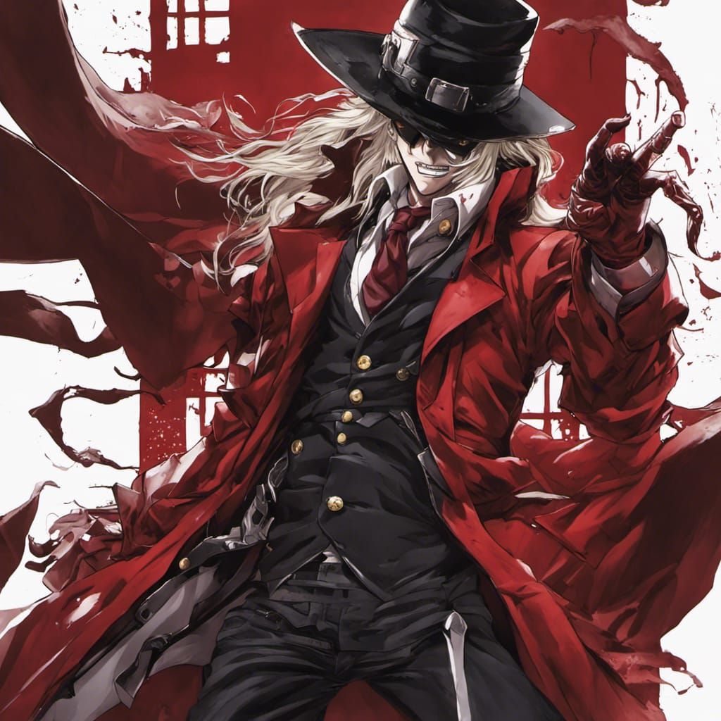 Alucard from Hellsing in Anime Key Visual Style