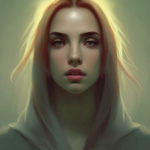 Detailed Portrait with Dynamic Lighting in Art Nouveau Style