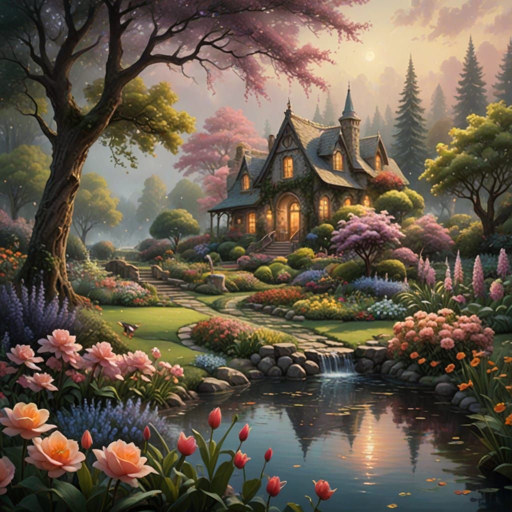 Enchanted Vegetable Garden in Whimsical Atmosphere