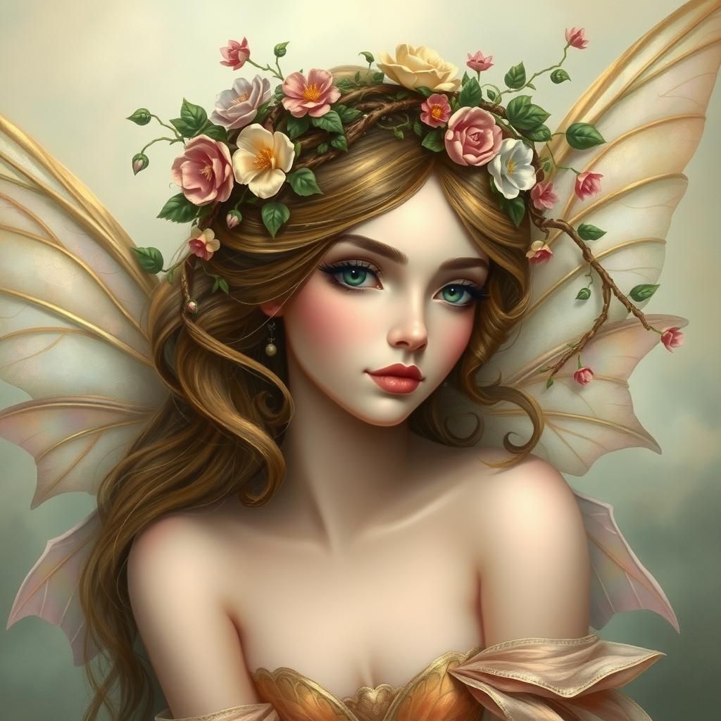 Regal Fairy Queen Portrait in Detailed Realism